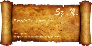 Szvák Martin névjegykártya